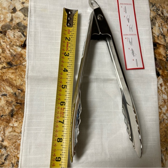 ROSLE stainless steel tongs 9 inch NEW - Picture 6 of 11